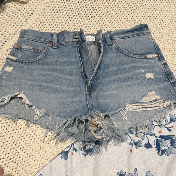 Zara Pants - Zara Light Blue Distressed Denim Cutoff Shorts